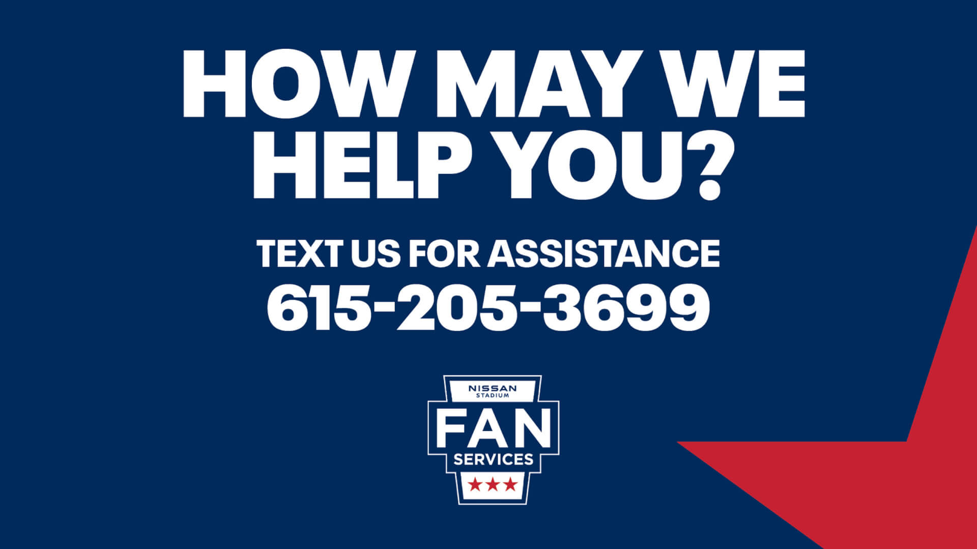 Nissan Stadium Fan Assistance - Nissan Stadium